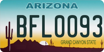AZ license plate BFL0093