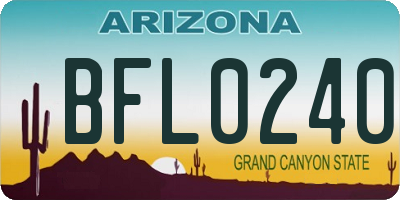 AZ license plate BFL0240