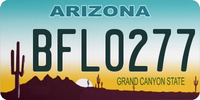 AZ license plate BFL0277