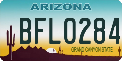 AZ license plate BFL0284