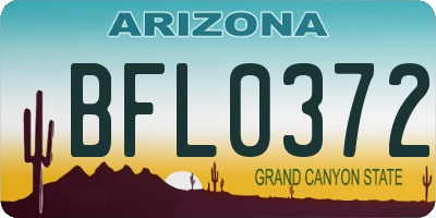 AZ license plate BFL0372