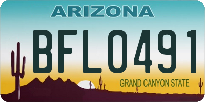 AZ license plate BFL0491