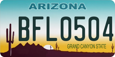 AZ license plate BFL0504