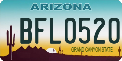 AZ license plate BFL0520