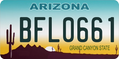 AZ license plate BFL0661