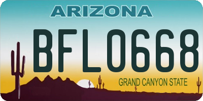 AZ license plate BFL0668