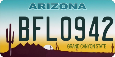 AZ license plate BFL0942
