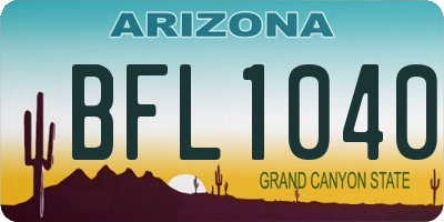 AZ license plate BFL1040