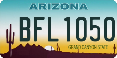 AZ license plate BFL1050