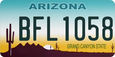 AZ license plate BFL1058