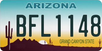 AZ license plate BFL1148