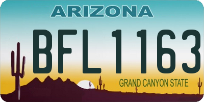 AZ license plate BFL1163