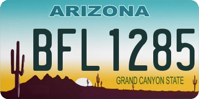 AZ license plate BFL1285