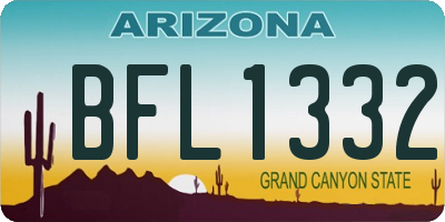 AZ license plate BFL1332