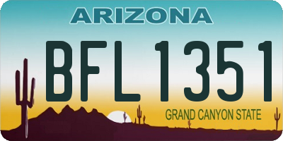 AZ license plate BFL1351