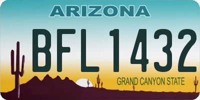 AZ license plate BFL1432