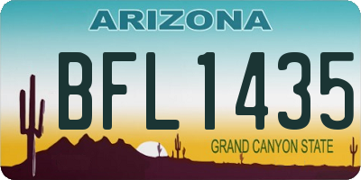 AZ license plate BFL1435