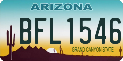 AZ license plate BFL1546