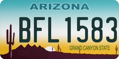 AZ license plate BFL1583