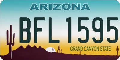AZ license plate BFL1595