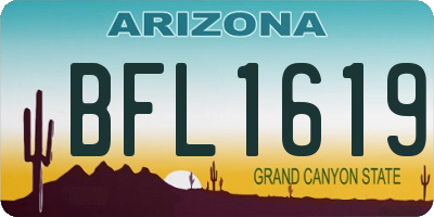 AZ license plate BFL1619