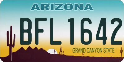 AZ license plate BFL1642