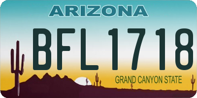 AZ license plate BFL1718