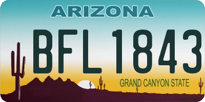AZ license plate BFL1843
