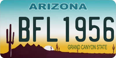 AZ license plate BFL1956