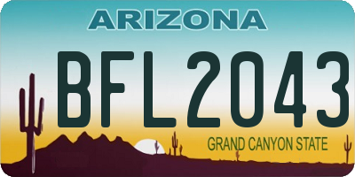 AZ license plate BFL2043