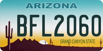 AZ license plate BFL2060