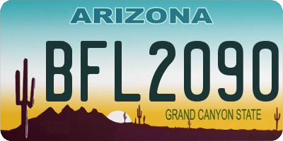 AZ license plate BFL2090