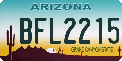 AZ license plate BFL2215