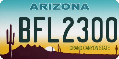 AZ license plate BFL2300