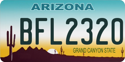 AZ license plate BFL2320
