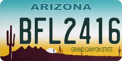 AZ license plate BFL2416