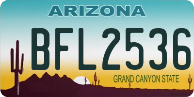 AZ license plate BFL2536