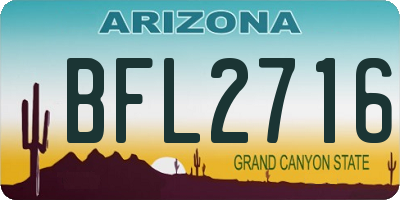 AZ license plate BFL2716