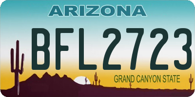 AZ license plate BFL2723