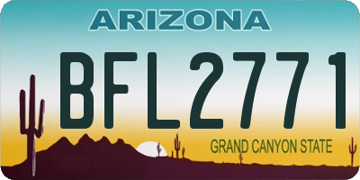 AZ license plate BFL2771