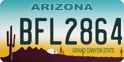 AZ license plate BFL2864