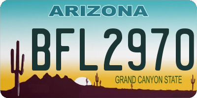 AZ license plate BFL2970