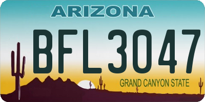 AZ license plate BFL3047