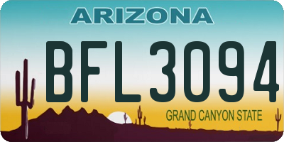 AZ license plate BFL3094