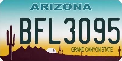 AZ license plate BFL3095