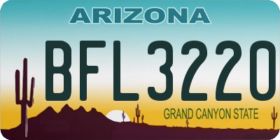 AZ license plate BFL3220