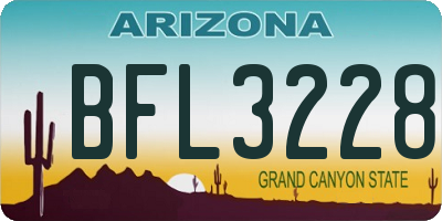 AZ license plate BFL3228