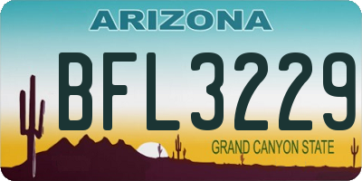 AZ license plate BFL3229