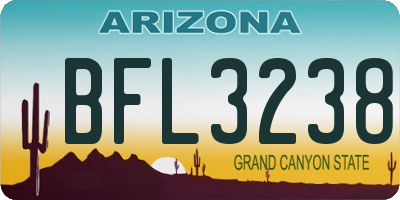 AZ license plate BFL3238