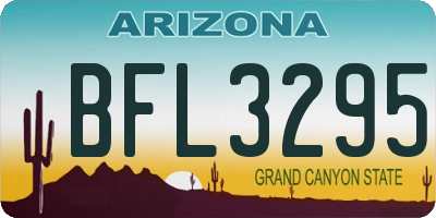 AZ license plate BFL3295